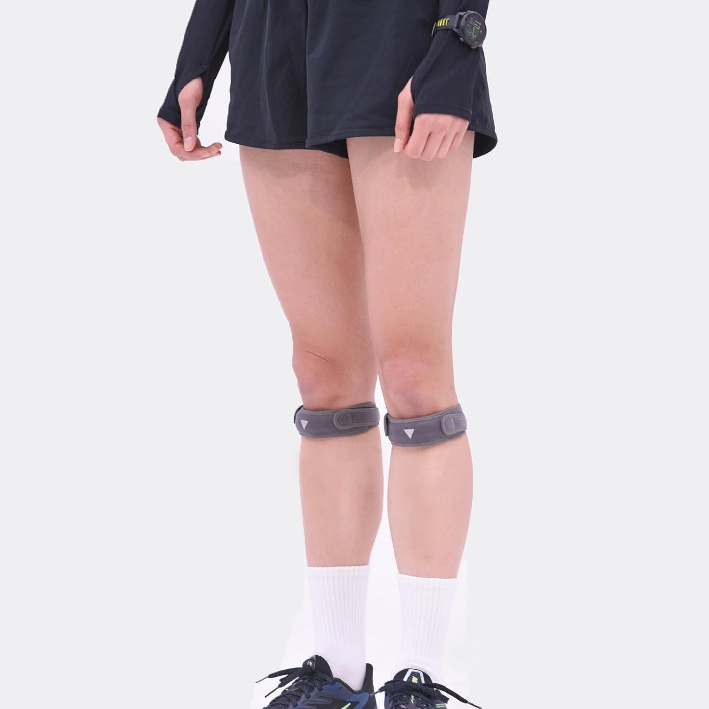 GRIPIT Airy Supporter, One Line | Knee Protective Band Wear in 3 Seconds, Tight Fitting Design for Running & Sports | Pack of 1 (Gray (Gurē))