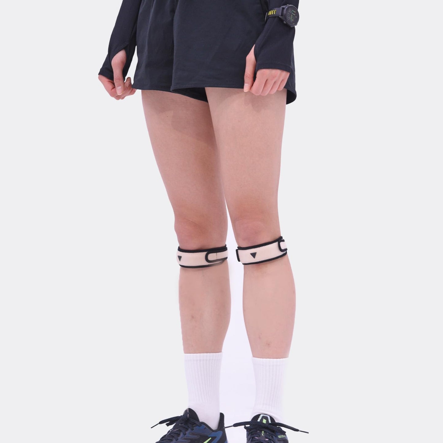 GRIPIT Airy Supporter, One Line | Knee Protective Band Wear in 3 Seconds, Tight Fitting Design for Running & Sports | Pack of 1 (Gray (Gurē))